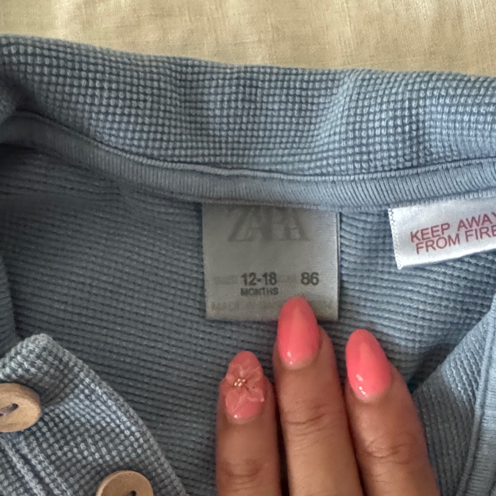Zara Light Blue Textured Top